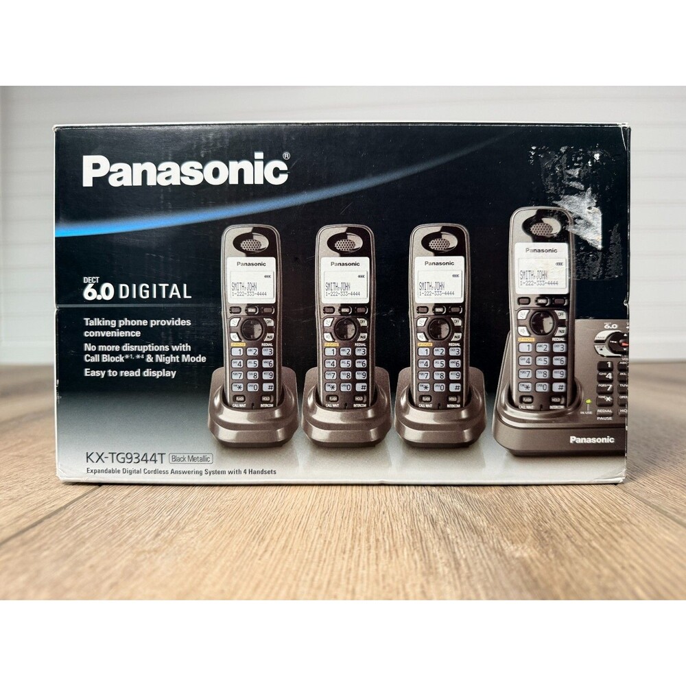 Panasonic 6.0 Digital Cordless Answering - 4 Handsets and Chargers KX-TG9344T